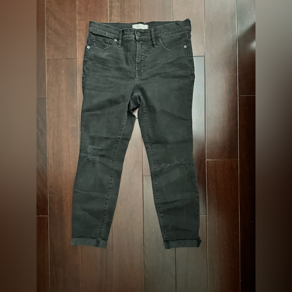 Madewell Dark Grey High Rise Skinny Jeans